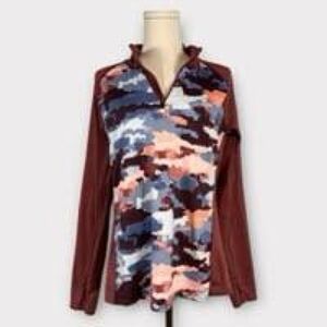 Camo Print Quarter-Zip Pullover